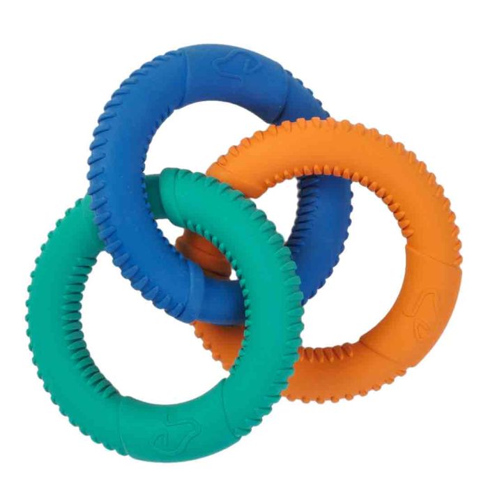 Rubber Tri- Links Tug Dog Toy