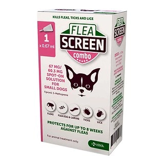 Flea Screen Combo Spot-On Flea & Tick Treatment for Small Dog 2-10kg, 1 Pipettes