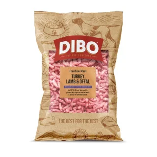 DIBO Free Flow Turkey, Lamb & Offal Raw Dog Food 1kg