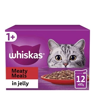 Whiskas Meaty Meals in Jelly 1+ Adult Wet Cat Food Pouches, 12 x 85g