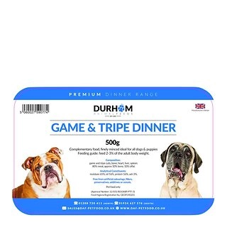 Durham Dog Food Game & Tripe Dinner, 500g