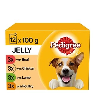 Pedigree Wet Dog Food Pouch in Jelly Favourites 12x100g