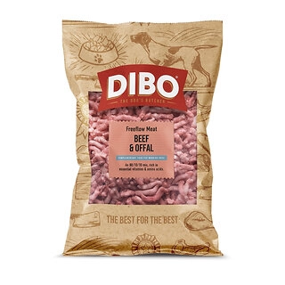 DIBO Free Flow Beef & Offal Raw Dog Food 1kg