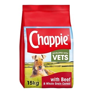 Chappie Dry Dog Food with Beef And Wholegrain Cereal 15kg