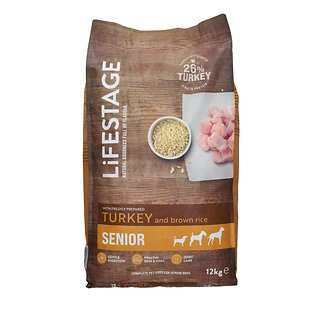 Lifestage Senior Dog Food Turkey & Brown Rice 12kg