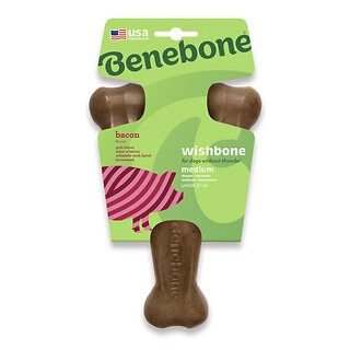 Benebone Wishbone Bacon Dog Toy Medium