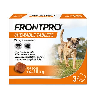 FRONTPRO® Chewable Tablets Flea & Tick Treatment for Medium Dogs, 3 Pack