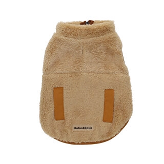 Rufus & Rosie Beige Teddy Dog Fleece, M