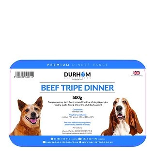 Durham Dog Food Beef Tripe Dinner, 500g