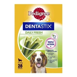 Pedigree Dentastix Fresh for Medium Dogs, Dental Treat, 28 pack