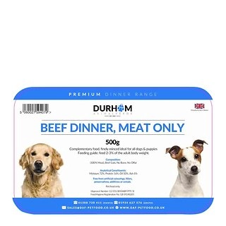 Durham Dog Food Beef, Meat Only Dinner, 500g