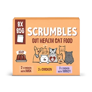 Scrumbles Grain Free Wet Cat Jelly Recyclable Pouch Meat Selection 8x85g