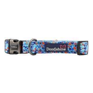 Doodlebone Trendy Tails Padded Dog Collar Blue 1-2