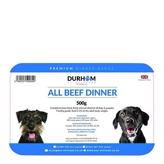 Durham Dog Food Beef Dinner, 500g