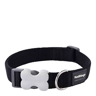 Red Dingo Plain Black Dog Collar Large