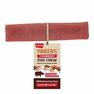 Yakers Strawberry Dog Chew Treat, Medium