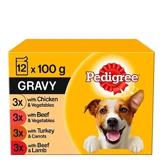 Pedigree Wet Dog Food Pouch in Gravy Real Meals 12x100g