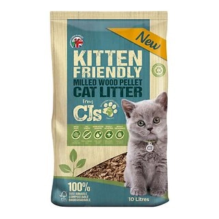 CJs Kitten Wood Pellet Litter, 10L
