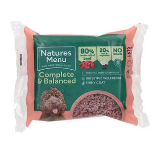 Natures Menu Complete & Balanced Beef Raw Dog Food 500g