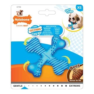 Nylabone Beef Puppy X Shaped Chew Extra Small