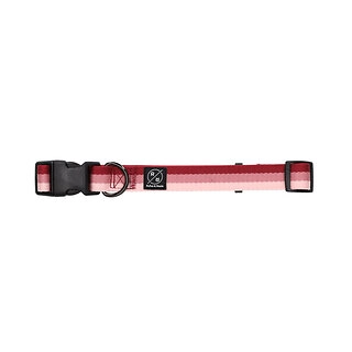 Rufus & Rosie Pink Stiped Padded Dog Collar, Large