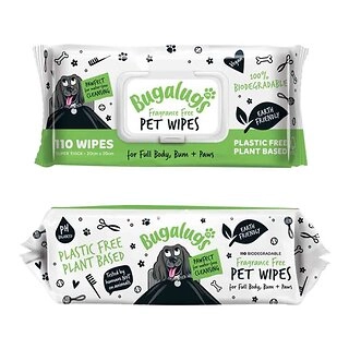 Bugalugs Biodegradable Dog Wipes 110 Pack