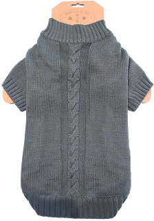 Banbury & Co Knitted Dog Jumper Grey Medium