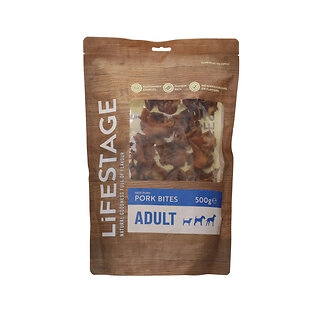 Lifestage Pre-Pack Pork Bites Dog Treats 500g