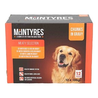 Mcintyres Pouch in Gravy Wet Dog Food Adult 12x100g