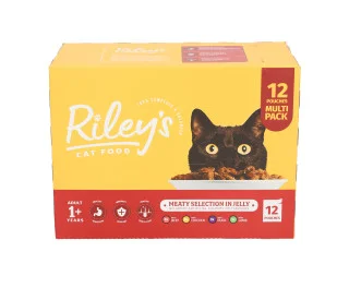 Rileys Adult Wet Cat Food Meat Favourites in Jelly 12x100g Pouches