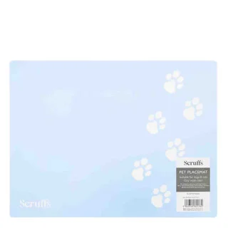 Scruffs Pet Placemat Blue Paw Print Feeding Mat