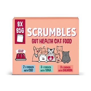 Scrumbles Grain Free Wet Cat Jelly Recyclable Pouch Fish Selection 8x85g