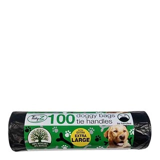 Tidyz Dog Poop bags with tie handles, 100 pack