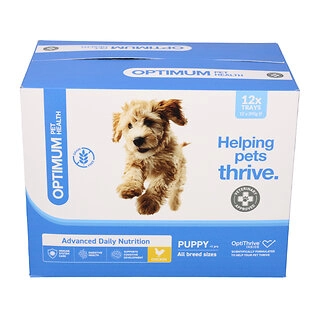 Optimum Pet Health Puppy Dog Food Trays, 12x395g