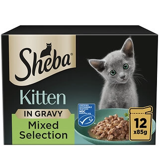 SHEBA Sauce Collection Kitten Cat Pouches Mixed Selection in Gravy 12x85g