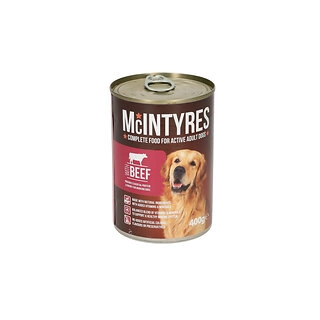 Mcintyres Dog Food Beef Can 400g