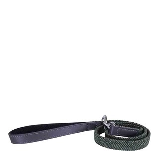 Rosewood Herringbone Leather Dog Lead