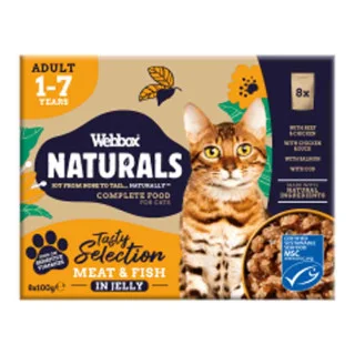 Webbox Naturals Cat Food Mixed in Jelly Selection 8x100g