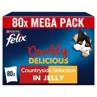Felix Doubly Delicious Countryside Selection in Jelly Wet Cat Food 80x85g