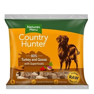 Natures Menu Country Hunter Raw Superfood Nuggets Turkey & Goose, Raw Dog Food 1kg