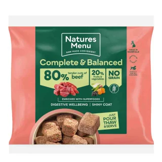 Natures Menu Raw Superfood Nuggets Grass-Fed Beef Raw Dog Food 1kg