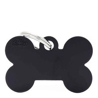 My Family Basic Big Bone Black Dog I.D Tag